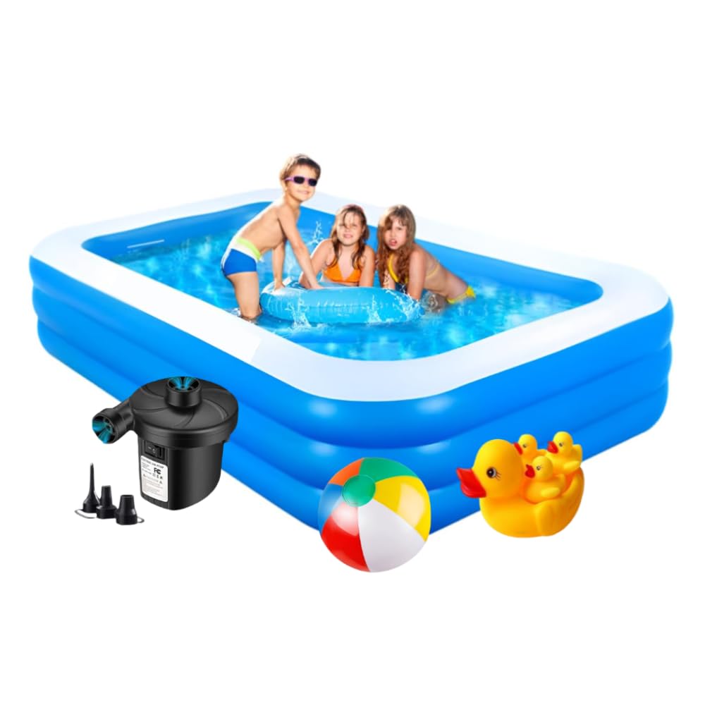 KNYUC MART 7 feet Inflatable Swimming Pool for Kids & Adults | Durable 3-Layer Thick PVC Family Pool for Backyard Fun | Easy Setup & Maintenance | (210 * 150 * 60 Cm / 82.67" X 59" X 23.6")(7-Feet)-image-7