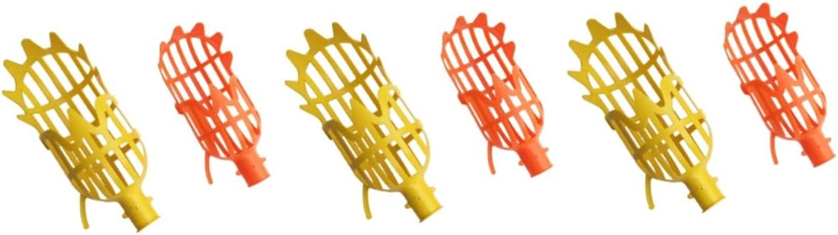 6pcs High- Fruit Picker Tool Small Orange Large for Efficient Harvesting for Apples Pears More Reusable Plastic