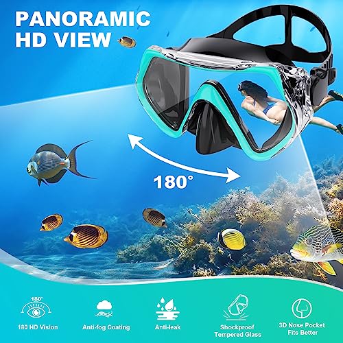 image for Snorkeling Gear for Adults, ZIPOUTE PRO Snorkel Mask Adult Snorkel Set