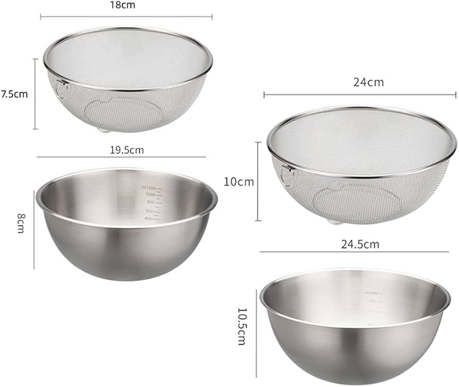 ステンレス製ボウル・ザルセット (ボール直径48cm) Amazon.co.jp: Doveja4個組ザルとボールザルセット ステンレス