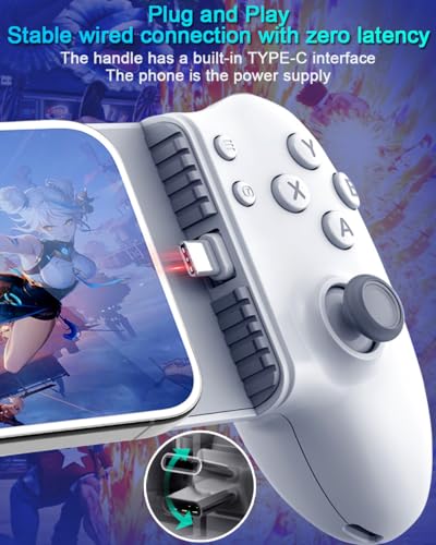 ATUTEN Phone Gaming Controller for iPhone 15/16 and Android (USB-C), Turn Your Phone into a Gaming Console, Play Ps Portal, Roblox, Cloud Game, Xbox, App Games, Dual Hall Linear Trigger - Image 7