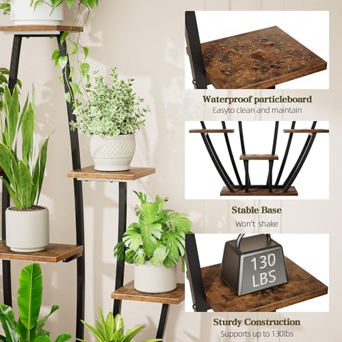 Image of Plant Stand Indoor with Grow Lights - 10 Tiered Tall Plant Shelf Indoor, 59 inch Large Plant Stands for Indoor Plants, Metal Corner Flower Holder Rack Display for Living Room Patio Garden Balcony Home