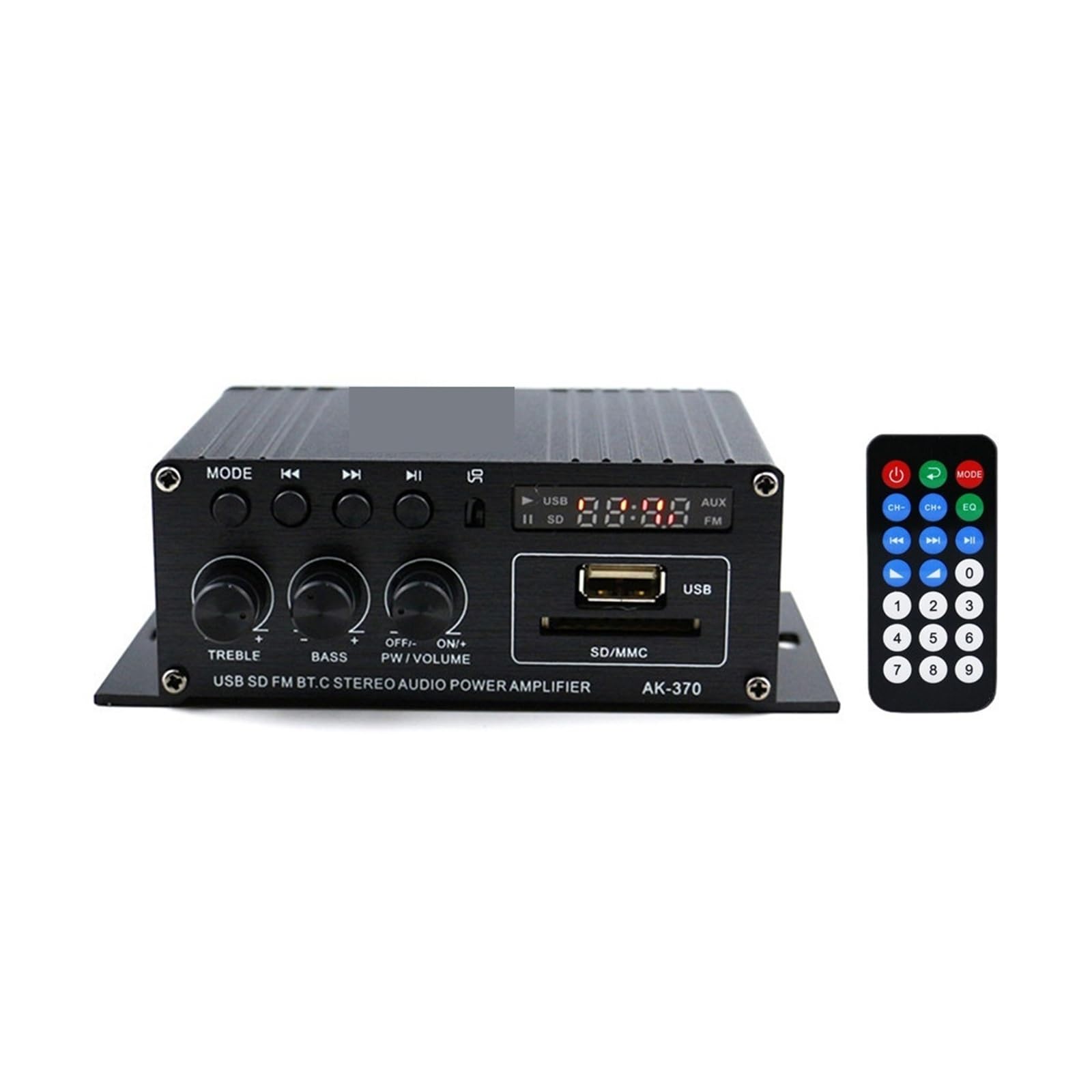 AK-370 Wzmacniacz kompatybilny z Bluetooth 20 W + 20 W Wzmacniacz mocy DC 12 V Głośnik muzyczny Mini HIFI Stereo Do kina domowego