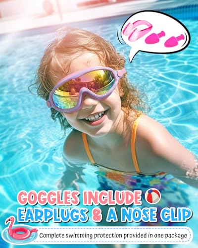 Image of Swim Goggles 2 Pack, Wide View Anti Fog&UV Swimming Goggles for Audlt, No Leak Pool Beach Essentials for Men Women