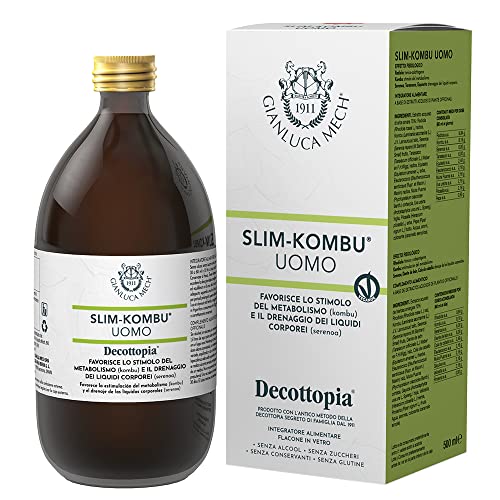 Gianluca Mech | Decottopia Slim-Kombu Integratori Alimentari Keto Uomo, Supporta Vie Urinarie, Contrasta Ritenzione Idrica, Vegan, 500 ml