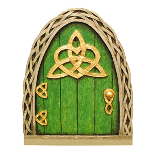 HEEPDD Garden Fairy Door with LED Lights, Miniature Outdoor Decorative Sculpture, Pathway Art Accessories for Yard Decor