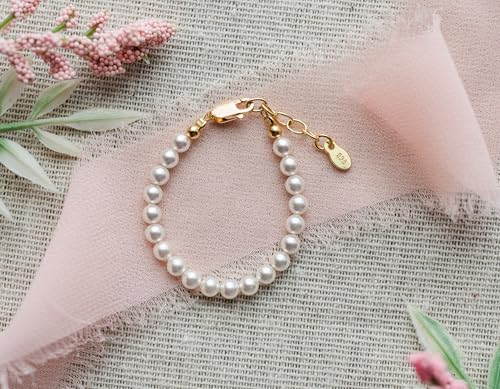 Cherished Moments 14K Gold-Plated Bracelet for Babies, Toddlers, Kids, and Little Girls with High-End Simulated Pearls Gift for Baby Shower, Flower Girl, or Granddaughter3