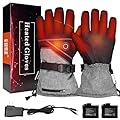 COREEDGE Heated Gloves for Women with Battery Pack Rechargeable, Skiing Heated Glove for Men with 3 Heating Levels Waterproof & Windproof Battery Electric Gloves Warm Gloves for Cold Weather