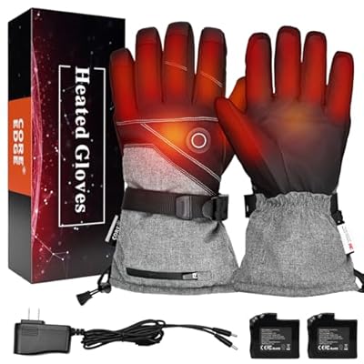 COREEDGE Heated Gloves for Women with Battery Pack Rechargeable, Skiing Heated Glove for Men with 3 Heating Levels Waterproof & Windproof Battery Electric Gloves Warm Gloves for Cold Weather