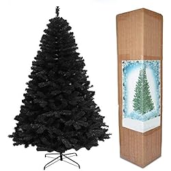 SHATCHI Árbol Artificial Imperial Negro de 4 pies, 230 Puntas, árbol Artificial con Soporte de Metal
