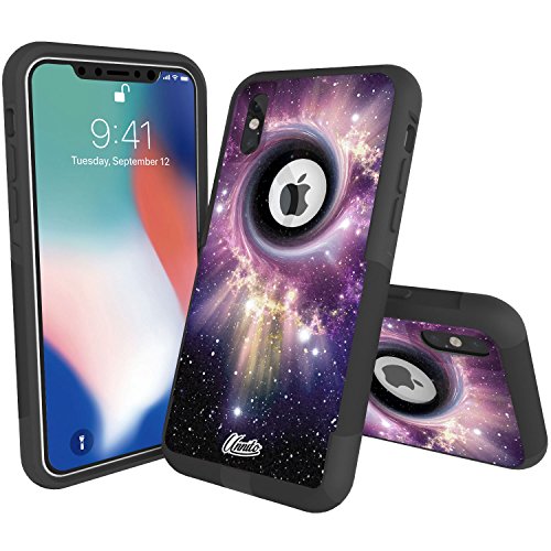 Unnito Design Commuter Case Compatible with Apple iPhone XR (2018) - Designed for Apple iPhone XR Case Black - Nebula Black Hole