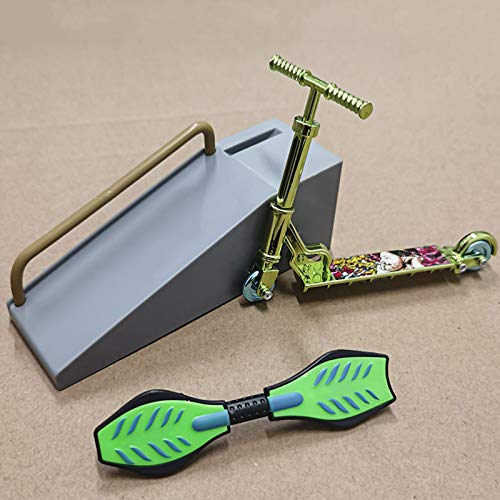 Miniature Finger Toy Set For Boys, Including Bicycle, Skateboard, Vitality Board, Scooter, Vehicle Crafts Decor For Home Green #TOP3