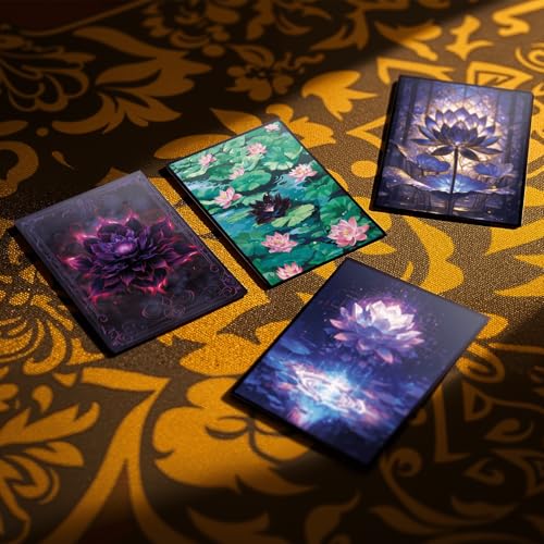 Image of MTG Card Sleeves - Lorwyn Lotus - Ultra Clear Front & Matte Finish Back, 100 Count Standard Size Matte Art Sleeve for Magic The Gathering