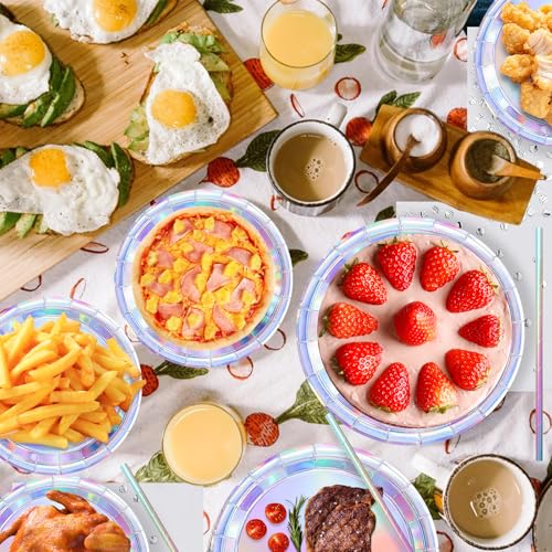 COLANANA Partygeschirr Kindergeburtstag,Silber Geburtstag Party Geschirr Set mit Teller Tischdecke Tassen Servietten Papier Strohhalme für Babydusche Geburtstag Hochzeit Party(16 Gäste)