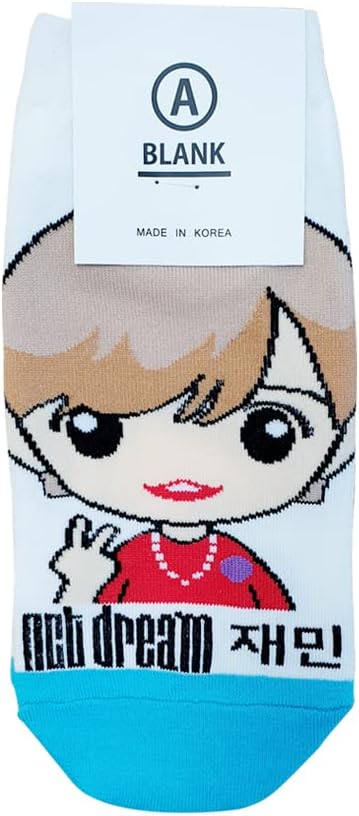Women's Kpop NCT Dream Cartoon Character Socks - Made in Korea, Sky, Green, Orange, Pink, Red, Blue, Yellow - Image 4