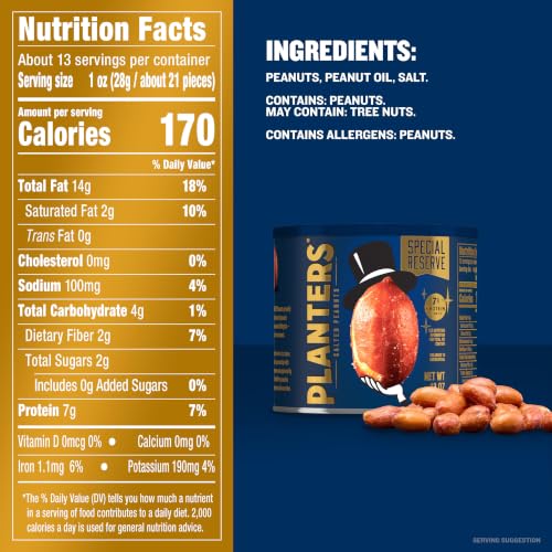 Image of PLANTERS Special Reserve Peanuts, Plant Based Protein, 13 Oz (1 Ct)
