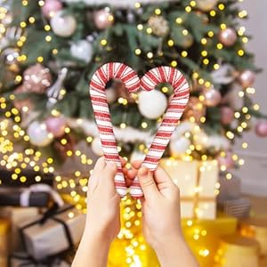 24pcscandycanechristmasdecorationsfortreeredwhitefabricwrappedcandycanechristmashangingornamentsforfarmhousechristmasdecorgiftcandylandpartyfavorsupplies Urban Country Home Decor 24pcs candy cane christmas decorations for tree red white fabric wrapped candy cane christmas hanging ornaments for farmhouse christmas decor gift candyland party favor supplies urban country home decor