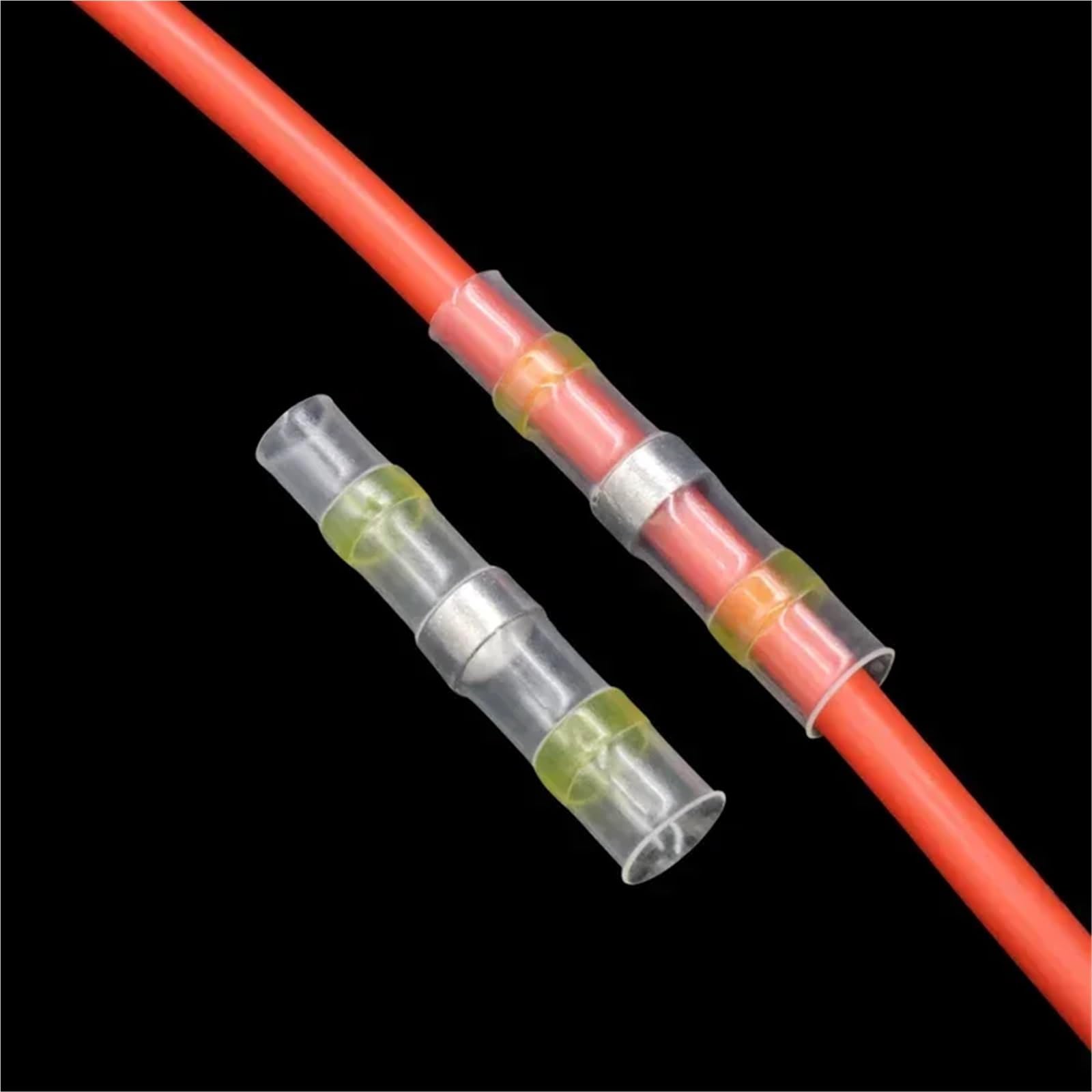 Conectores Termorretractiles Conectores de cable con sellado de soldadura en caja, 50 a 500 unidades, terminales de cable eléctrico termorretráctiles 3:1, conector de empalme a tope(500pcs with box)