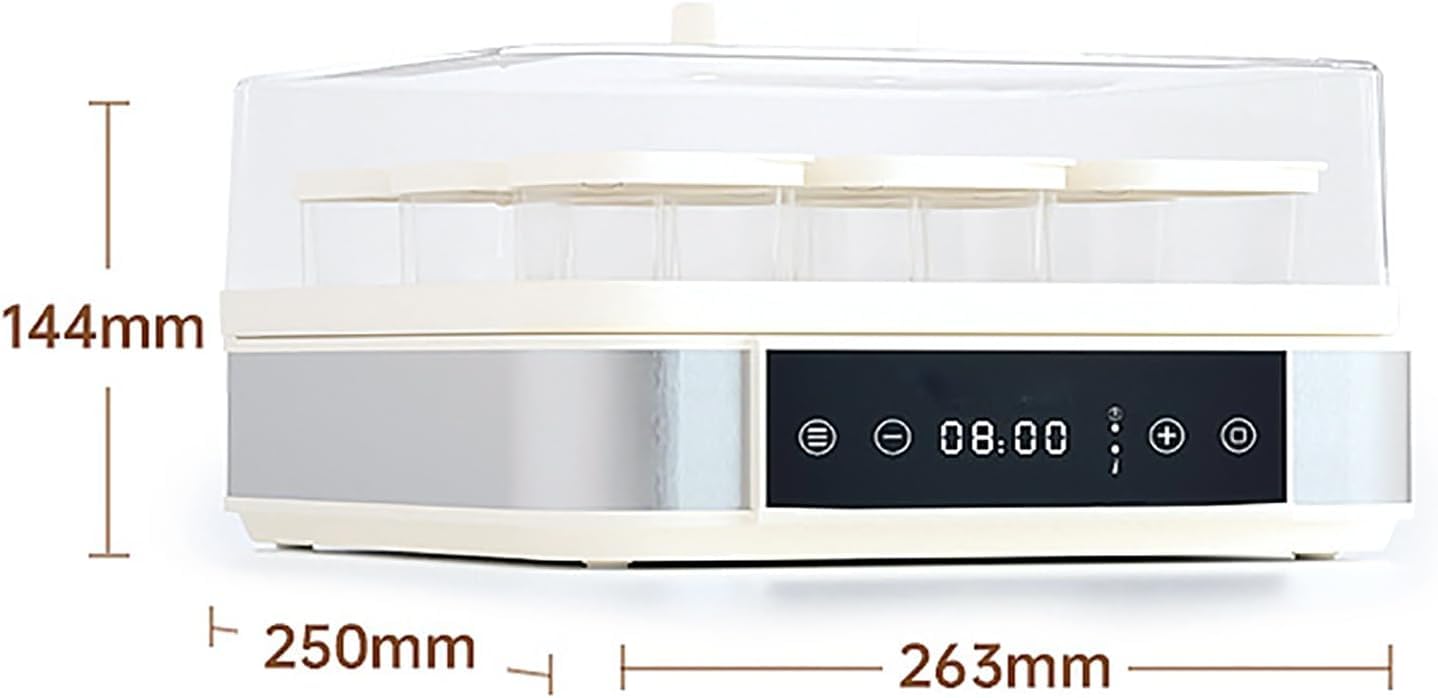 Genérico Yogurtera Digital Automática con Pantalla LCD y Frascos de Vidrio Reutilizables, Control de Temperatura Constante y Ajuste de Tiempo para Yogur Orgánico y Queso