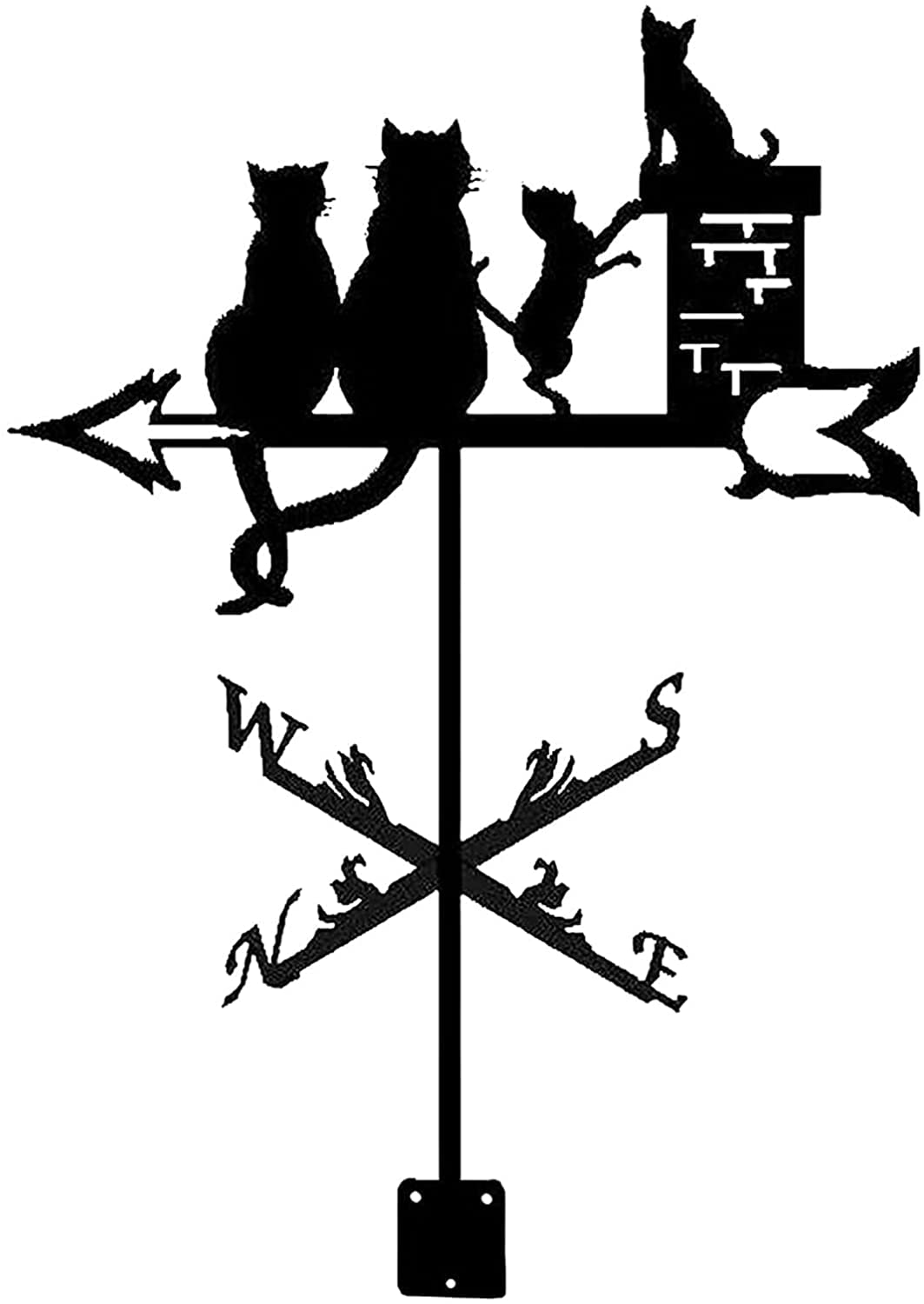 TAXXII Weather vanes Cats Family Vane Metal Stainless Steel Wind Directional Indicator With Bracket For Garden Garage Dome Barn
