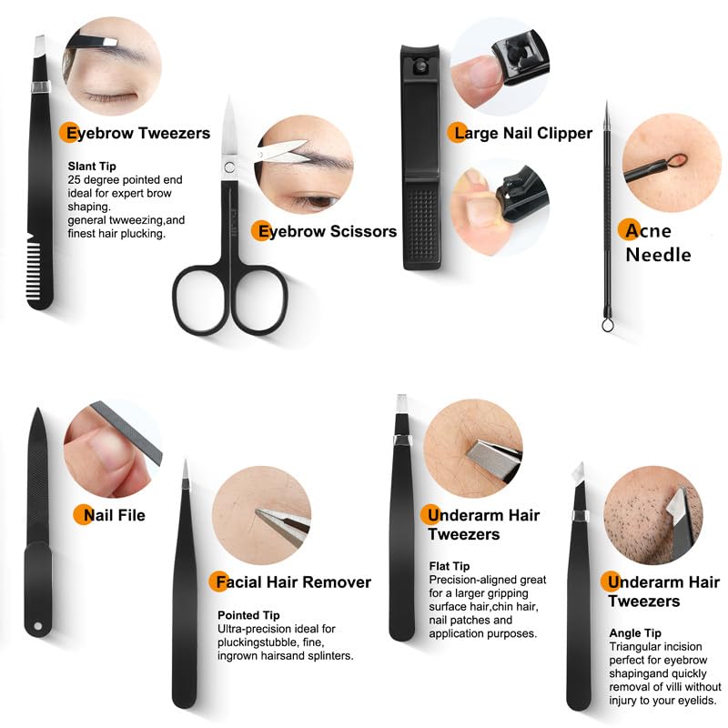Professional Tweezers & Nail Clippers Set for Grooming - Image 3
