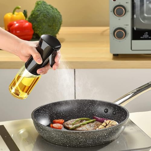 Image of Glass Oil Spray Bottle Oil Sprayer for Cooking Air Fryer 210 ml Mist Vinegar Olive Oil Mister Dispenser Bottle Kitchen Accessories Canola Oil Spritzer, Used for Salad Making Baking Frying BBQ