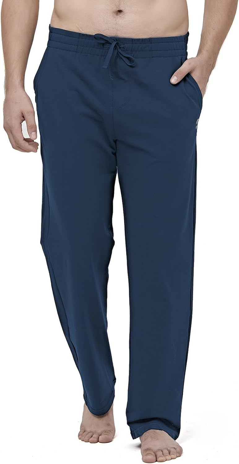HMIYA Men's Cotton Yoga Sweatpants - Casual Lounge Baggy Pants Athletic Jersey Pants with Open Bottom and Pockets