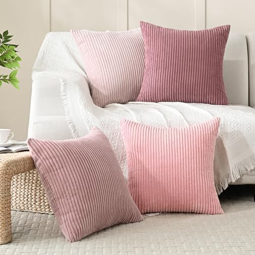 Volcanics 4 Packs Pink Cushion Covers 45x45 cm (18x18 Inch) for L...