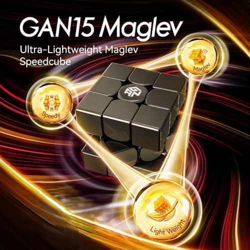 Image of GAN 15 3x3 Magnetic Speed Cube | MagLev, Ultra-Light 59g & Frosted Finish | Core Magnets, Auto-Alignment 4.0 & 36 Customization Settings Flagship