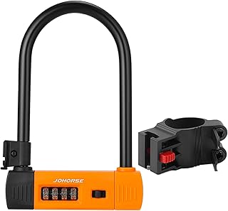 Bike U-Lock Combo, 4-Digit Resettable Combination U Lock, Resettable Paddle Lock, Heavy Duty Bike Combination Lock, Heavy Duty Anti-Theft Bicycle U Lock with 4-Digit Resettable Combination