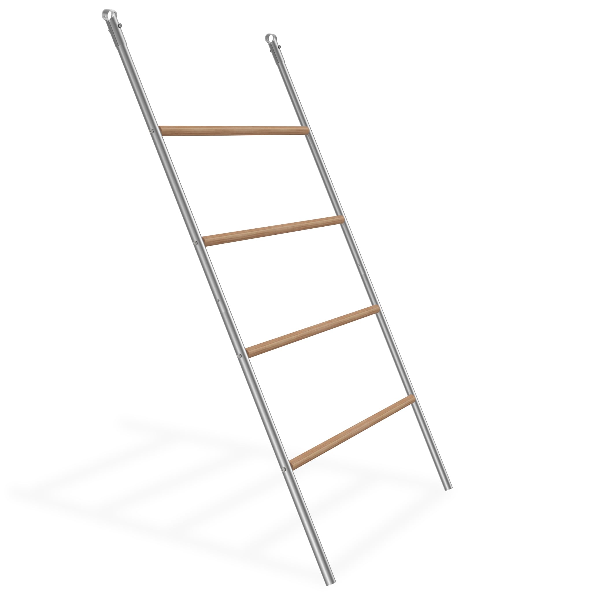 Froadp Scala a 4 gradini con posatoio - 140 x 105 cm - Costruzione in legno e tubo in acciaio galvanizzato - Area di gioco ideale per pollaio e accessori