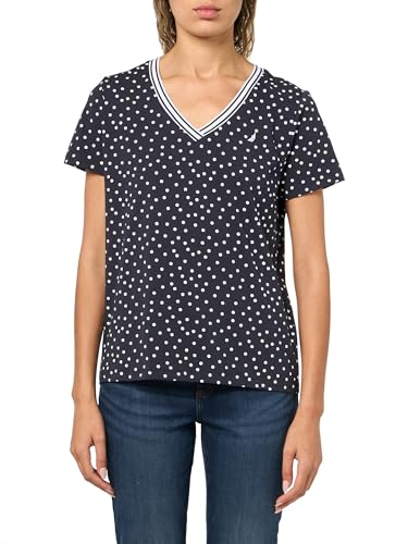 Image of Nautica Women's Solid V-Neck Short Sleeve T-Shirt Shirt