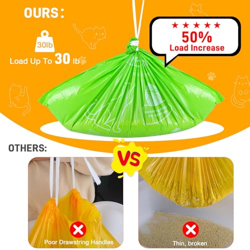 Litter Box Liners 10 Pack, Jumbo Cat Litter Box Liners 36″ x 19″ Extra Thick Heavy Duty Drawsting Cat Litter Bags 50% Increased Durability More Tear Resistant Easy Clean Up Fits Most Litter Pans Litter Box Liners 10 Pack, Jumbo Cat Litter Box Liners 36″ x 19″ Extra Thick Heavy Duty Drawsting Cat Litter Bags 50% Increased Durability More Tear Resistant Easy Clean Up Fits Most Litter Pans