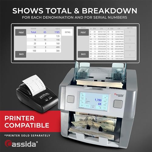 Image of Cassida Money Mixed Bill Counter I Business Grade I 1-Pocket I 8800R V2