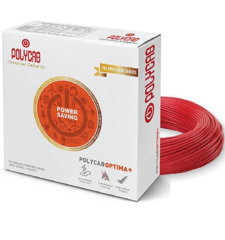 Image of Red Copper Core Electrical Wire, PVC Insulated, Flexible House Wiring Cable, Coil (red, 4)