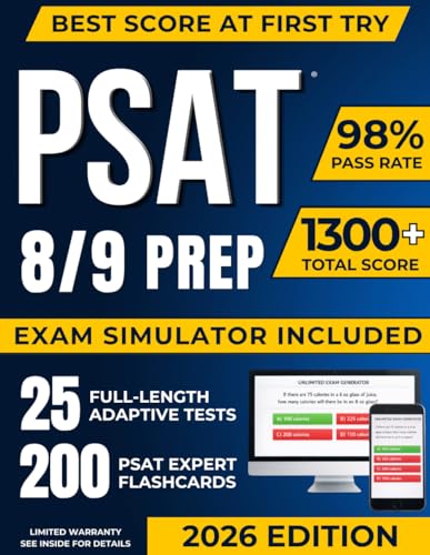 PSAT 8/9 Test Prep: The Most Complete Study Guide Including our Advanced Exam Simulator Platform, 25...