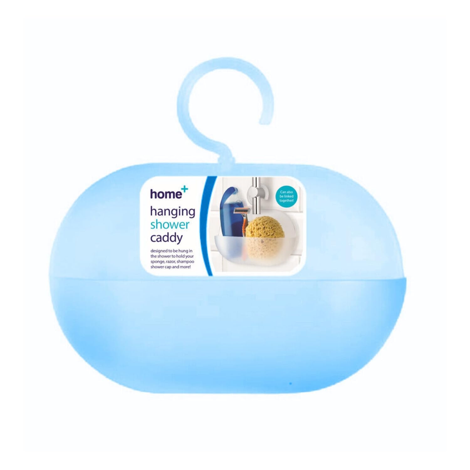 HOMESHOPA Shower Caddy, 1 Pack Blue Plastic Hanging Basket Organiser for Kitchen & Bathroom, No Drilling, Easy Removable With Hanging Clip, Wall Toiletry Washroom Shelf