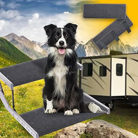 Aucuda RV Step Covers 2 Pack, 18" Wide Camper Step Cover, Adaptable Camper Stairs Carpet Fit 7.2"-20" Deep RV Steps, RV Accessories Rug Non Slip, Heat Insulation Treads for Camper, RV, Travel Trailer. Cover