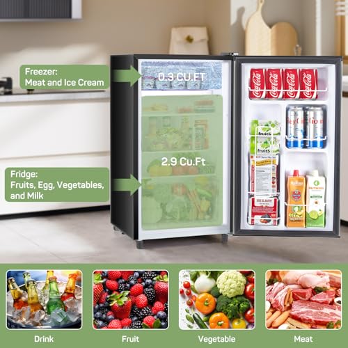 Zibbizo TT-0911-XIBIXI-HEI Upgraded Mini Fridge For Bedroom 3.2 Cu.Ft Small Refrigerator thumb #1