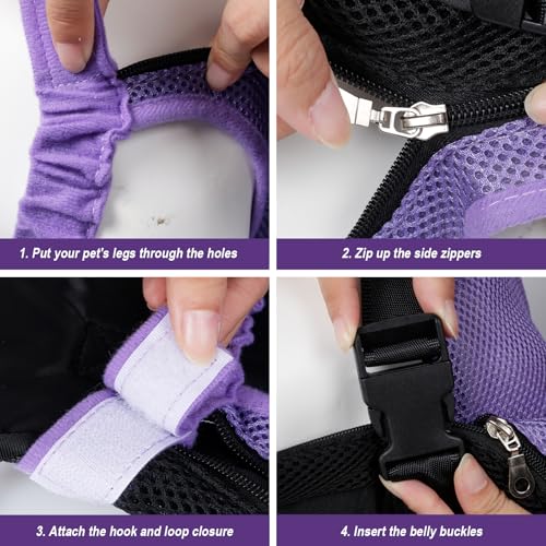 Sac à dos de transport chien et chat FEimaX violet en taille L - 6