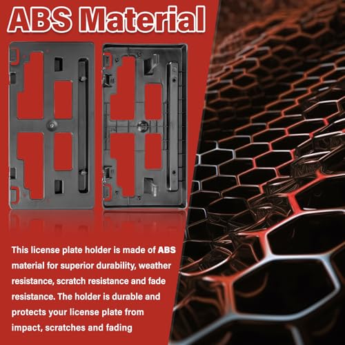 Image of License Plate Bracket Accessories for Ford Ranger 2019 2020 2021 2022 2023, Front Bumper License Plate Holder Replacement Frame Black Mount