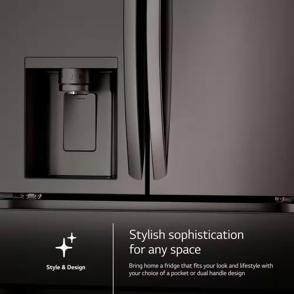 29 Cu. Ft. Smart Standard Depth Max French Door Refrigerator With Full Convert Drawer In Black Stainless Steel on Fridge.com - View 5