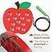 Lacing Toy for Kids: Wooden Threading Toys, 1 Apple and 1 Watermelon with Bag and Sticker, Educational and Learning Montessori Activity for Baby and Kids, Great Car and Plane Puzzle Travel Games