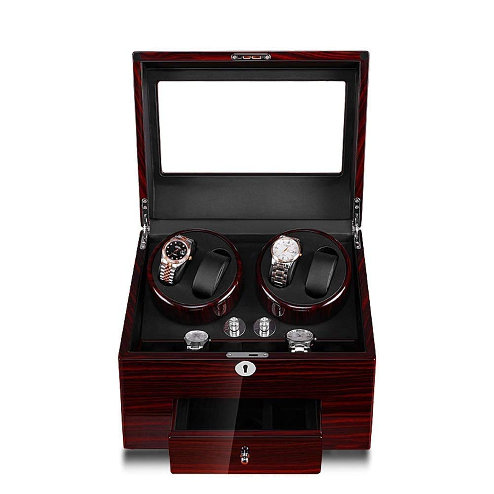 OLSKFUH Automatic Watch Winder Box With Plug Quiet Motor 5 Rotation Modes Watches Rotation Storage Case Display Box,
