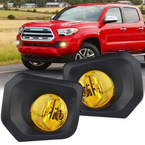 Image of Nilight Fog Lights Assembly Compatible with 2016 2017 2018 2019 2020 2021 2022 2023 Toyota Tacoma SR SR5 Model Only Replacement Yellow Lens Driver and Passenger Side