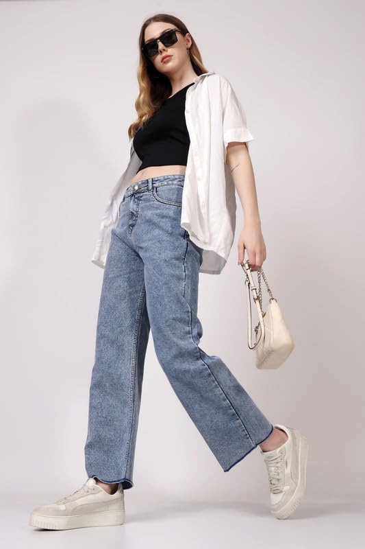 Image of London Hills Women's Relaxed Fit High Rise Jeans || Woman Jean's || Women Baggy Jeans || Jean's for Womens || Loose Jean for Women's || Oversized Woman baggys
