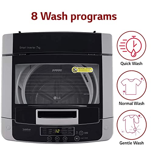 Image of GOODLUCK LG 7 kg 5 Star Inverter Fully-Automatic Top Loading Washing Machine (T70SKSF1Z, Middle Free Silver, TurboDrum)
