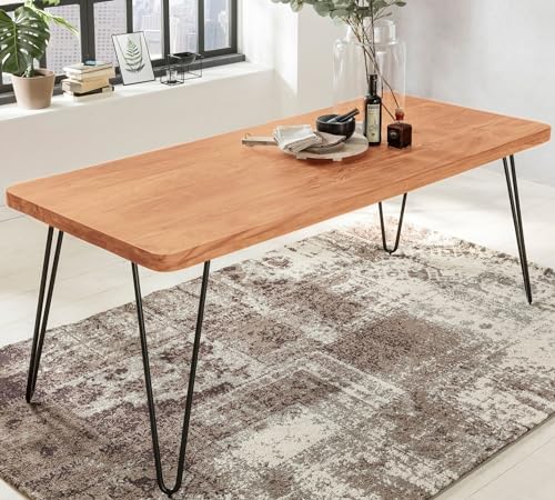 FineBuy Massiver Esstisch Harlem Akazie Massiv Holz, Esszimmertisch...