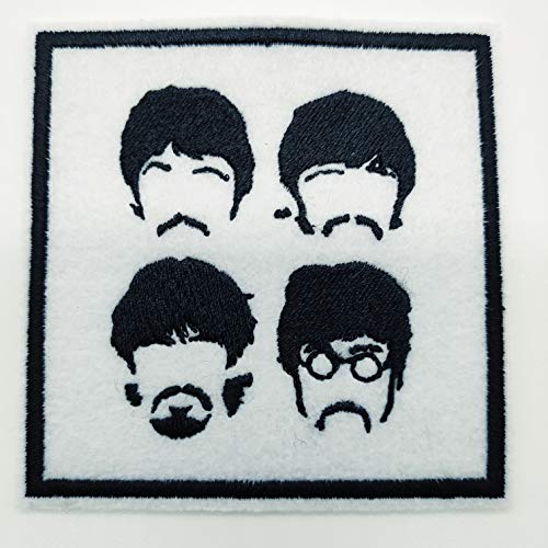 Patch The Beatles – Écusson brodé thermocollant 7,6 x 7,6 cm – The Four - Les Beatles, Paul McCartney, John Lennon, RIngo Starr, George Harrison Patch The Beatles – Écusson brodé thermocollant 7,6 x 7,6 cm – The Four