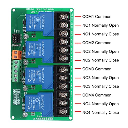 Módulo de relé de 4 canais, controle automático, gatilho de alto nível e baixo nível, componente ele